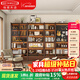 格雅木語(yǔ)黑胡桃落地實(shí)木小書(shū)柜一體靠墻展示書(shū)架收納立柜置物架組合帶玻璃 3.04m組合書(shū)柜（A+B+C+D）