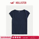 HOLLISTER25夏法式甜美田園風(fēng)修身碎花T恤女裝339-5196 海軍藍 XS (160/80A)