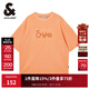 杰克·瓊斯（JACK&JONES）新款潮酷百搭寬松立體字母貼布羅紋圓領(lǐng)短袖上衣T恤男裝225101152 桔粉色COPPER TAN 常規 S