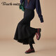 塔馳密司（touchmiss）冬季時(shí)尚氣質(zhì)高腰磨毛加厚保暖魚(yú)尾流蘇半身裙女LSY 黑色 L