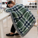 雅鹿加厚牛奶絨披肩毛毯秋冬季辦公室多功能午休毯子兒童保暖毛巾被子 綠格【柔軟親膚 四季皆宜】 100*150cm【成人披肩】