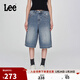 Lee25新品寬松版五袋款設計復古中藍色水洗女牛仔短褲