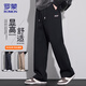 羅蒙（ROMON）休閑褲男士秋冬季寬松褲子男褲垂感衛褲男重磅運動(dòng)褲