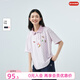 飛鳥(niǎo)和新酒彩虹曼波短袖條紋T恤女寬松夏季新款休閑POLO衫女 薰衣草紫HNI01 M