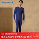 舒雅（Schiesser）7A抗菌男士圓領(lǐng)保暖內衣氨基酸保暖套裝 XL 寶藍