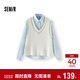 森馬（Semir）[商場(chǎng)同款]長(cháng)袖襯衫女襯衣V領(lǐng)背心2025春寬松兩件套101125105011