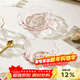 舍里 輕奢ins風(fēng)浮雕玫瑰花玻璃甜品碗雪糕碗冰淇淋碗下午茶燕窩碗套裝 花型甜品碗-粉色