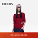 ERDOS【生肖系列】25秋冬圓領(lǐng)裝飾假兩件新年紅手工串珠女套衫羊絨衫 中世紀紅 M 165/84A