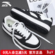 安踏街頑GZ男鞋運動(dòng)板鞋秋季男士皮面防潑水休閑鞋厚底運動(dòng)滑板鞋子男 基礎黑/象牙白/信鴿灰 42