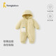 童泰（TONGTAI）嬰兒連體衣冬季純棉夾棉寶寶衣服新生兒連帽哈衣爬服黃色73cm