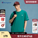 Champion冠軍T恤2024春夏新款男刺繡小Clogo圓領(lǐng)純色休閑女 深綠色 L