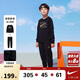 NIKE3BRAND 耐克男女童紅色拜年服衛衣+長(cháng)褲2件套兒童加絨保暖套裝