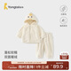 童泰（TONGTAI）寶寶套裝春秋季嬰兒衣服兒童外出上衣褲子連帽外套長(cháng)褲黃色90cm