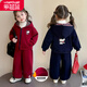 樂(lè )芭鼠女寶寶套裝秋冬兒童衣服加絨外套褲子女童套裝冬裝1-3-6歲8中小童 紅色（加絨外套+加絨褲子） 120 碼 建議  (5-6歲左右)