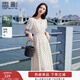 香影法式波點(diǎn)v領(lǐng)連衣裙女2025夏裝新款萊賽爾天絲泡泡袖高腰裙子 波點(diǎn) M 160/84A/95-110斤
