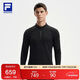 FILA 斐樂(lè )官方男子針織長(cháng)袖衫2025冬季健身運動(dòng)加絨半拉鏈長(cháng)T