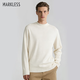 MARKLESS可機洗羊毛衫男秋冬保暖半高領(lǐng)打底衫抗起球毛衣3744 奶蓋白XL