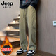 JEEP SPIRIT吉普褲子男秋冬季休閑褲男士寬松直筒闊腿潮彎刀工裝褲運動(dòng)長(cháng)褲