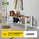 宜家（IKEA）TJUSIG圖西格門(mén)廳鞋架家用門(mén)口收納置物架現代簡(jiǎn)約玄關(guān)凳 黑色鞋架79cm