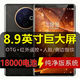 WUHADP正品新款手機256G大內存8.9英寸大屏幕長(cháng)續航全網(wǎng)通5G雙卡雙待P300紅外遙控指紋解鎖智能分屏分身 黑色 16GB+128GB 官方標配