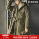 馬登工裝 美式復古M47派克服抓絨連帽軍大衣中長(cháng)款保暖厚棉服外套男冬 軍綠色 M