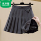 木木屋（mumuwu）女童百褶裙JK裙子洋氣2025新款春夏秋冬季學(xué)院風(fēng)兒童aA字半身裙潮 灰色半身短裙【毛呢面料】 160 碼 建議身高150cm