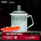 景德鎮（jdz）陶瓷家用中式手工長(cháng)城茶杯茶具帶蓋辦公泡茶杯喝茶水杯送長(cháng)輩禮物 影青浮雕長(cháng)城茶杯