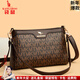 袋鼠卡拉品牌女士包包女斜挎包牛皮2026新款中年媽媽款時(shí)尚婆婆單肩包真皮 TMK棕（送禮袋+手包卡包） 中包長(cháng)26-厚9-高18厘米