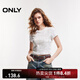 ONLY2025秋季新款時(shí)尚個(gè)性做舊滿(mǎn)印修身正肩短袖T恤女|125101050 S12 亮奶油白色 M (165) 84A