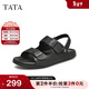他她（TATA）真皮沙灘涼鞋男士戶(hù)外休閑涼拖鞋男鞋子秋季新款VGM01BL4 黑色 43