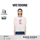 WE11DONE【明星同款】中性男女同款經(jīng)典小怪獸印花刺繡圓領(lǐng)T恤 黑色 M