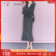 三彩2025冬季新款亮片針織半身裙魚(yú)尾裙中長(cháng)女