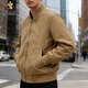 稻草人（MEXICAN）男士純棉外套春秋冬季2026新款飛行員夾克男復古休閑工裝棒球服男 卡其色 L 【建議120-135斤】