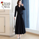 啄木鳥(niǎo)（TUCANO）高級感西裝領(lǐng)連衣裙女2026秋冬新款洋氣質(zhì)顯瘦減齡時(shí)尚過(guò)膝長(cháng)裙子 黑色【有腰帶】款 2XL 【建議125-135斤】