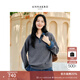 玖姿·安娜蔻學(xué)院MIU風(fēng)假兩件翻領(lǐng)100%羊毛針織衫女2025秋季新款 灰色 XL