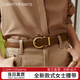 Calermkeens女士皮帶女款2026年最新款無(wú)孔自動(dòng)扣腰帶生日禮物高檔腰帶女真皮 【金色】-車(chē)線(xiàn)平紋 105cm 【100-120斤】