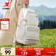 特步小巢背包男女新款簡(jiǎn)約大容量書(shū)包戶(hù)外登山旅行雙肩包 米白