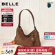 百麗禮物女包26春新流浪摩卡升級版中號麂皮hobo包托特包Z9411AX6 啡色 F