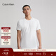 Calvin Klein內衣夏季男士?jì)杉b休閑簡(jiǎn)約ck圓領(lǐng)舒適純色內搭打底家居短袖T恤 100-月光白 M
