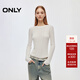 ONLY2025秋季新款圓領(lǐng)輕盈舒適修身亮片長(cháng)袖針織衫女|125324036 A01白鷺色 S