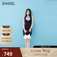SNIDEL2025秋冬新品氣質(zhì)荷葉領(lǐng)小飛袖領(lǐng)結針織連衣裙SWNO254253 深藍 均碼 (F)