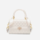 CLEVER & KETCH包包女包高級感女士單肩包時(shí)尚菱格斜挎包手提包生日禮物送女友 米白色
