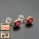 她世代【新年禮物】鴿血紅紅寶石(充填)耳釘18K金鑲彩寶耳環(huán)附證書(shū) 1克拉 一對4*6MM(863909)