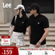 Lee標準版防曬紫外線(xiàn)刺繡logo涼感短袖男女同款情侶polo衫休閑潮 黑色 L