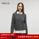 PRICH【含羊毛】小香風(fēng)圓領(lǐng)毛針織衫春秋新款長(cháng)袖保暖開(kāi)衫女 17深灰色 M 165
