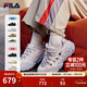 斐樂(lè )（FILA）官方楊冪同款松餅鞋女鞋老爹鞋運動(dòng)鞋鞋子厚底休閑鞋 微白-WW 37.5