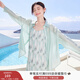香影【多色涼感】輕薄襯衫外套女夏季空調衫開(kāi)衫外搭襯衣開(kāi)叉上衣 綠色 S