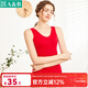 AB內衣女士全棉彈力蕾絲花邊打底衫吊帶衫女式背心8191 大紅 3XL