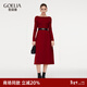 歌莉婭連衣裙女新年高級感穿搭出席重要場(chǎng)合宴會(huì )船領(lǐng)裙子1ECC4G080 53R椒紅 M