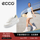 愛(ài)步（ECCO）休閑鞋女 厚底增高百搭平底鞋板鞋休閑運動(dòng)鞋 街頭219613 石灰色/白色/稻黃色21961361220 37